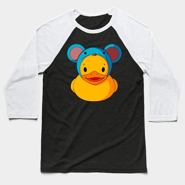 Mouse Hat Rubber Duck Baseball T-Shirt by Alisha Ober Designs